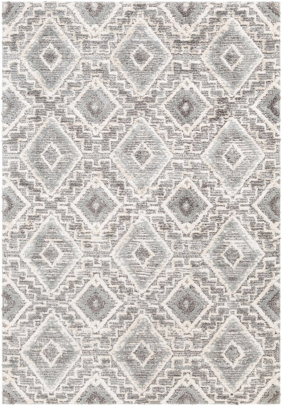 Moruya Gray And Ivory Modern Geometrical Design Area Rug - The Rug Decor