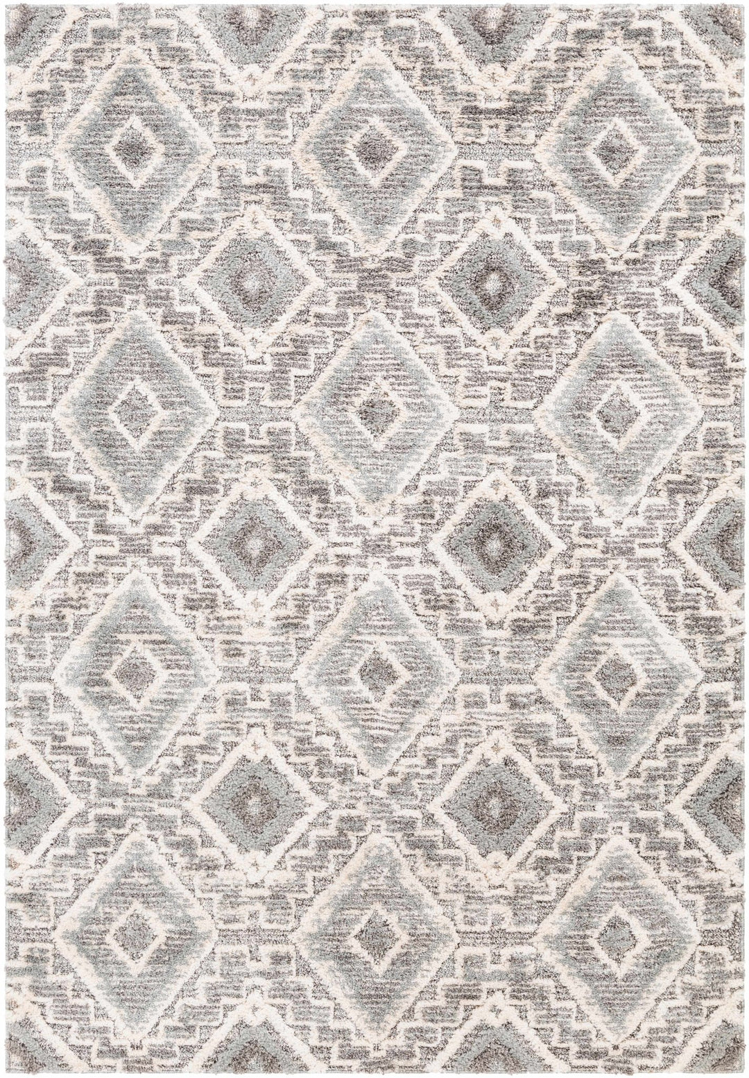 Moruya Gray And Ivory Modern Geometrical Design Area Rug - The Rug Decor