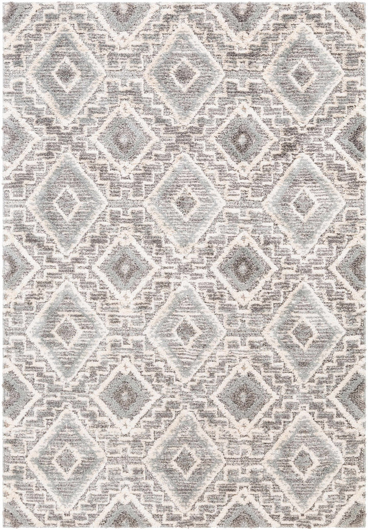 Moruya Gray And Ivory Modern Geometrical Design Area Rug - The Rug Decor