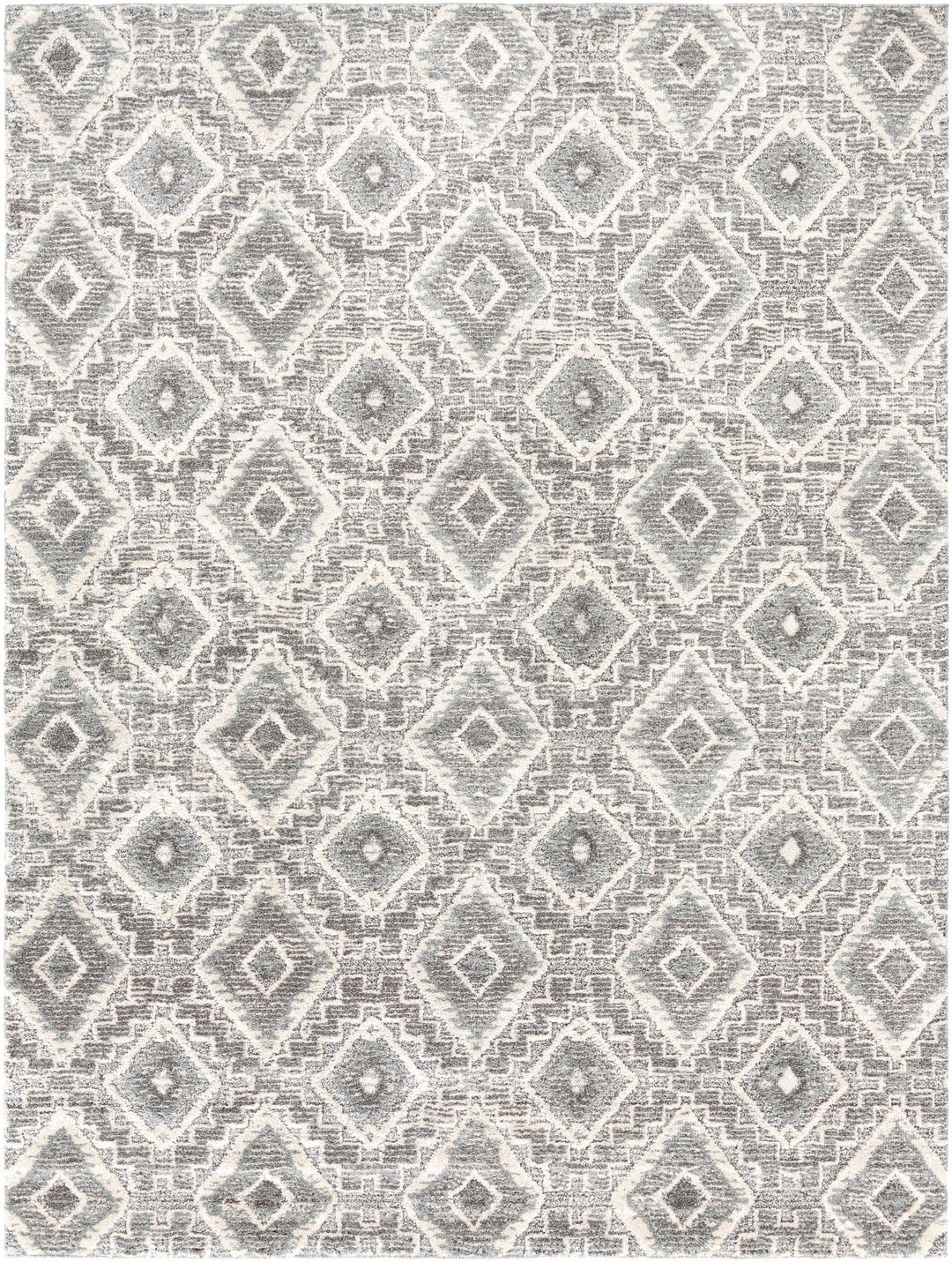 Moruya Gray And Ivory Modern Geometrical Design Area Rug - The Rug Decor