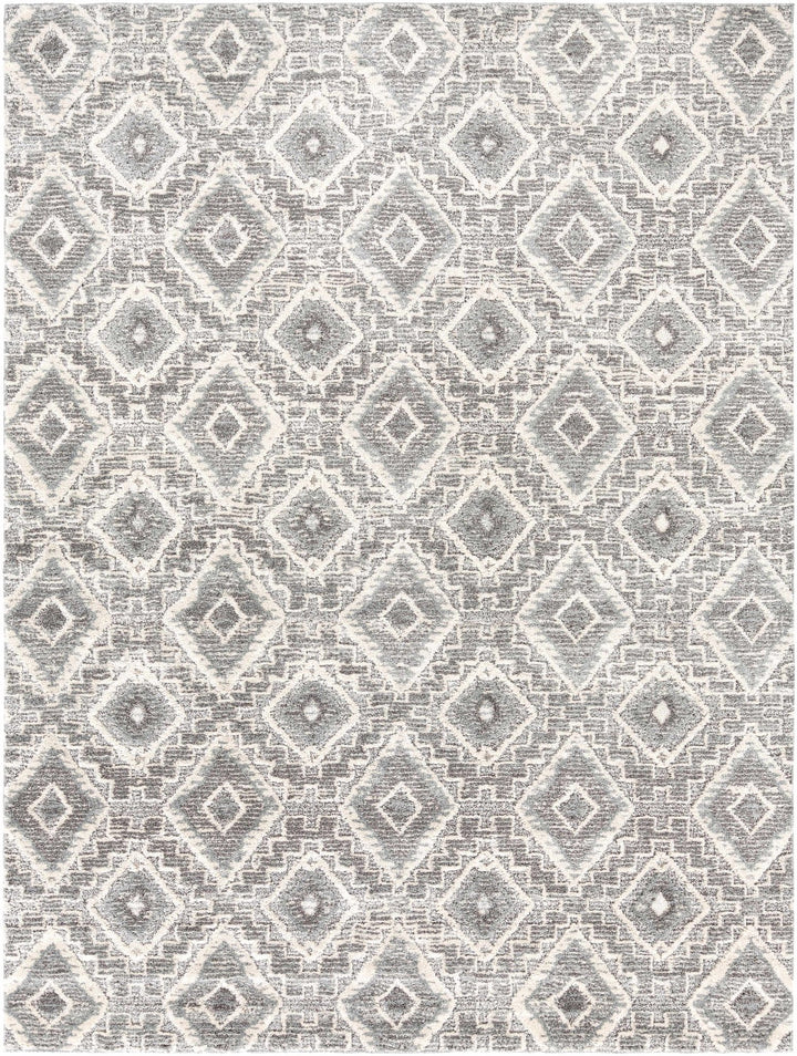 Moruya Gray And Ivory Modern Geometrical Design Area Rug - The Rug Decor