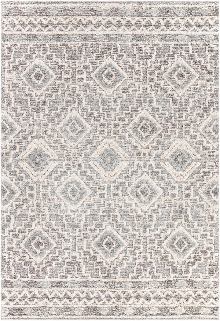 Moruya Gray And Ivory Modern Geometrical Design Area Rug - The Rug Decor