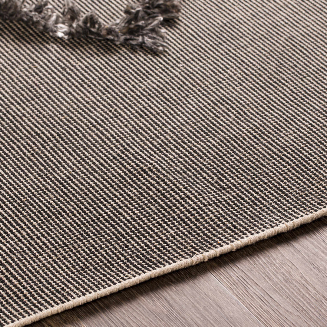 Mossman Modern Geometrical Design Black Hand Woven Area Rug