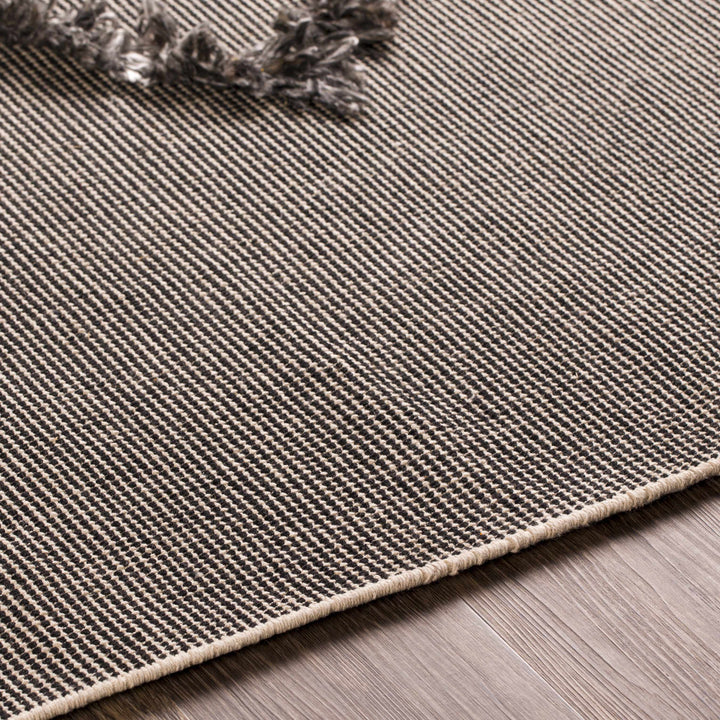 Mossman Modern Geometrical Design Black Hand Woven Area Rug