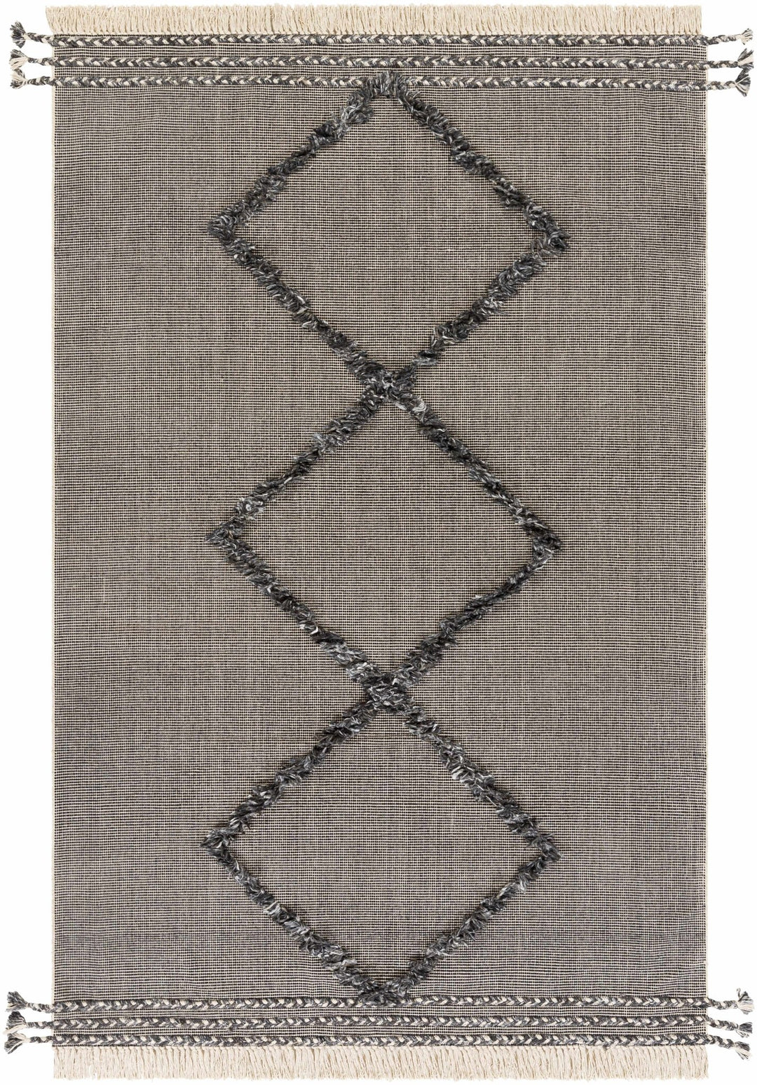 Mossman Modern Geometrical Design Black Hand Woven Area Rug - The Rug Decor