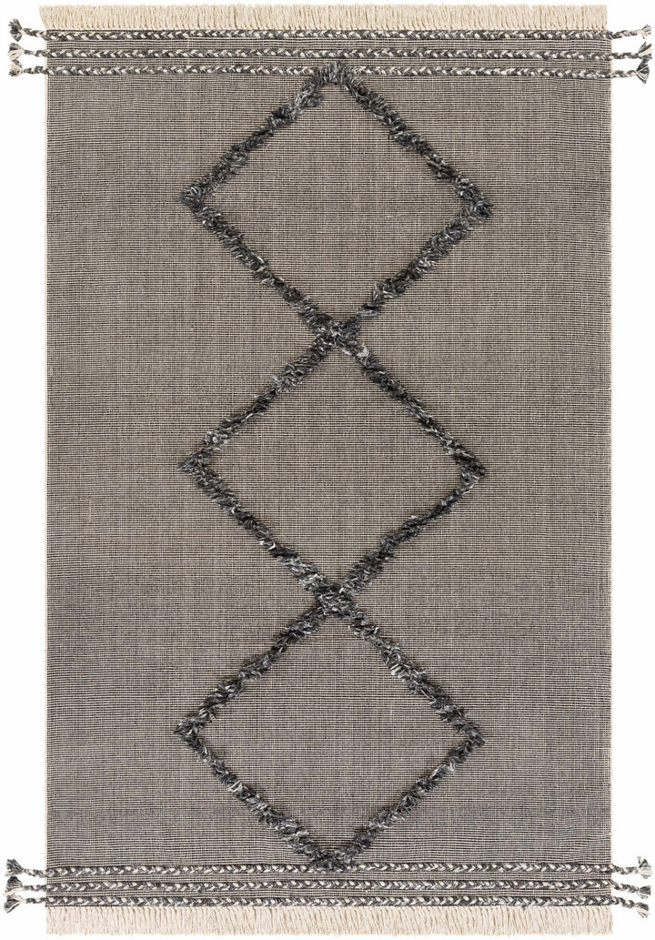 Mossman Modern Geometrical Design Black Hand Woven Area Rug - The Rug Decor