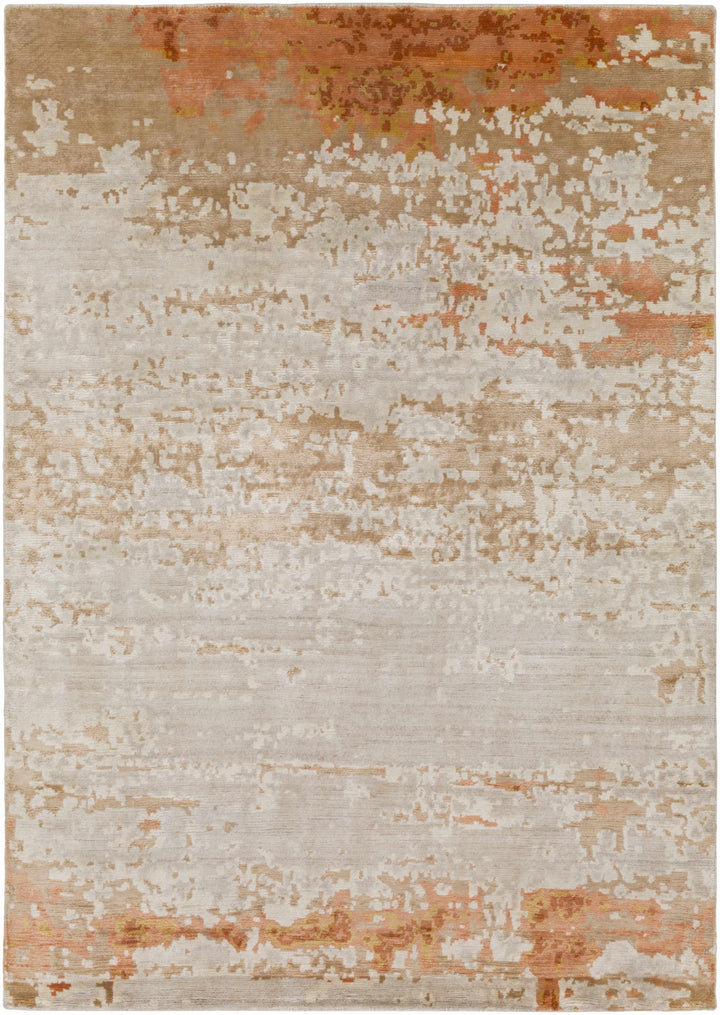 Mossyrock Modern Abstract Camel And Rust Rug