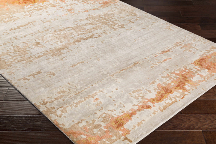 Mossyrock Modern Abstract Camel And Rust Rug