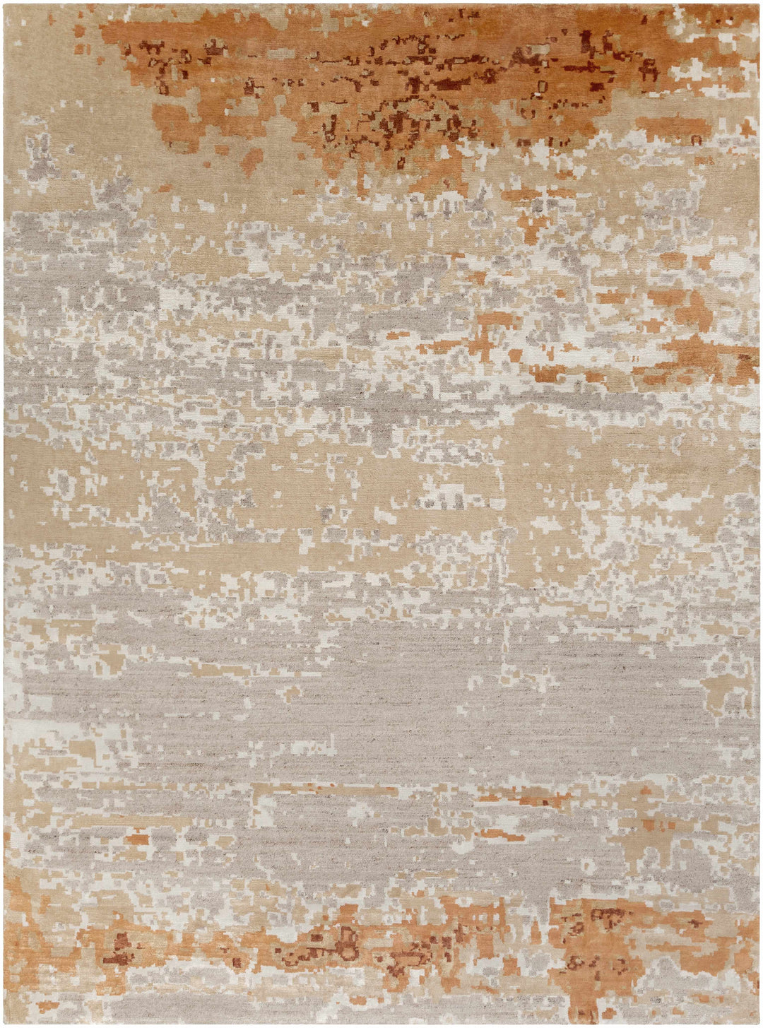 Mossyrock Modern Abstract Camel And Rust Rug