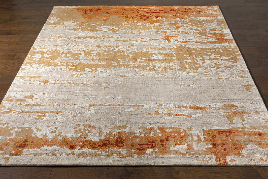 Mossyrock Modern Abstract Camel And Rust Rug