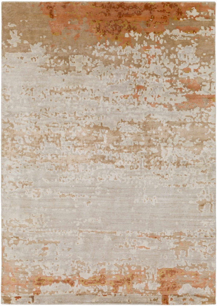 Mossyrock Modern Abstract Camel And Rust Rug - The Rug Decor