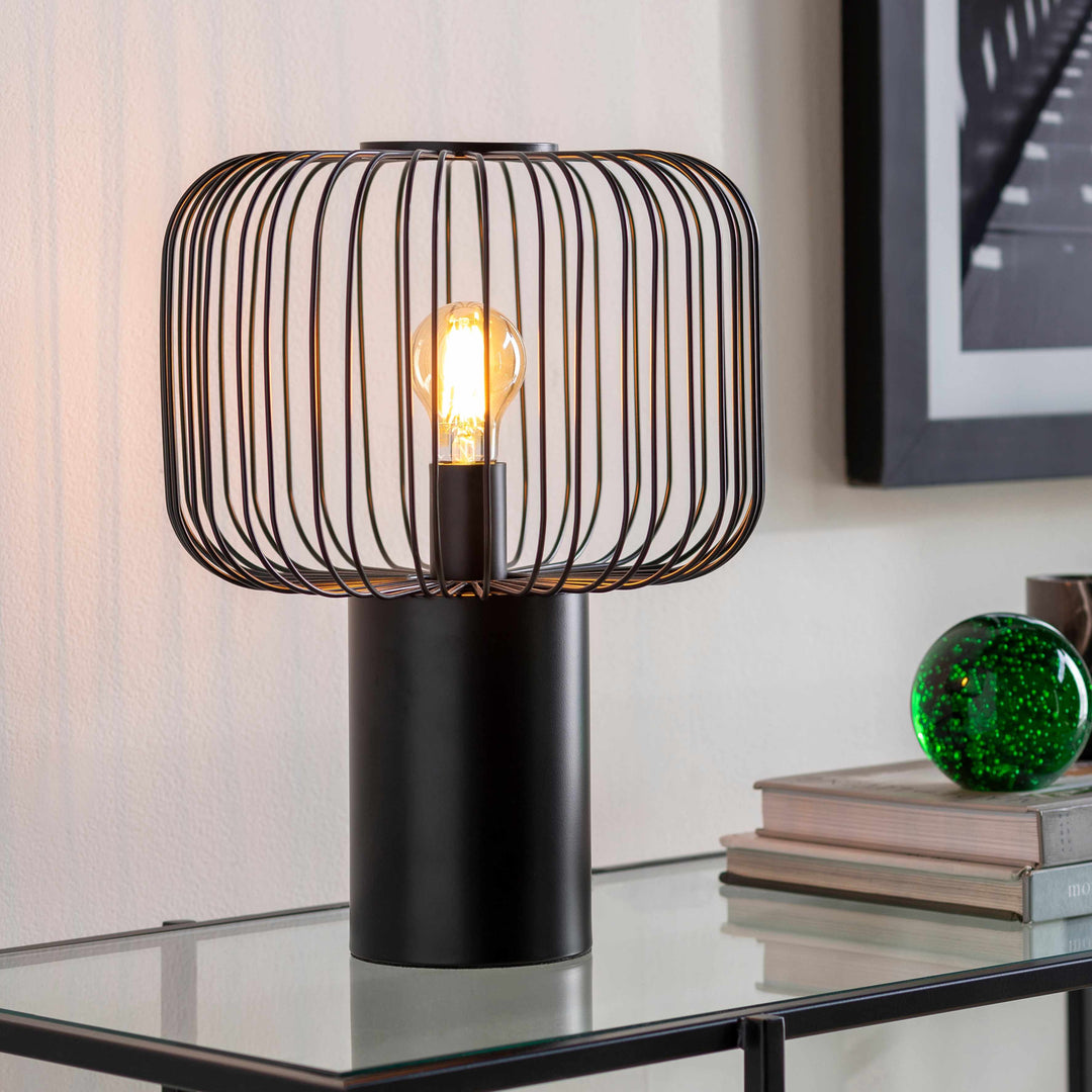 Motiong Black Iron Table Lamp – Contemporary Accent Lighting with Metal Shade