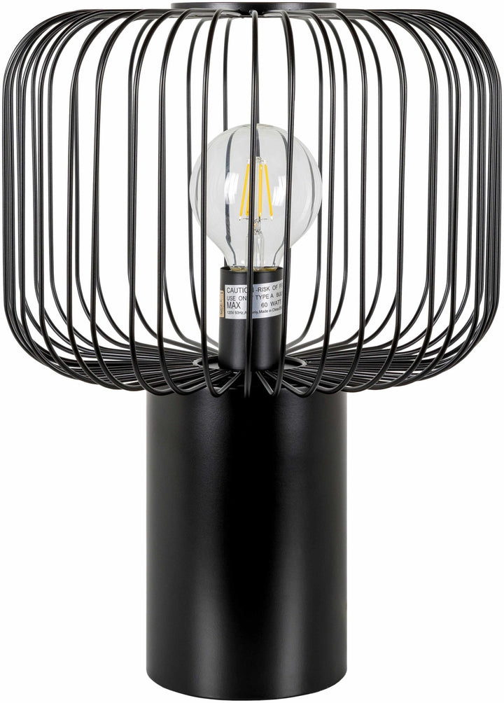 Motiong Black Iron Table Lamp – Contemporary Accent Lighting with Metal Shade - The Rug Decor