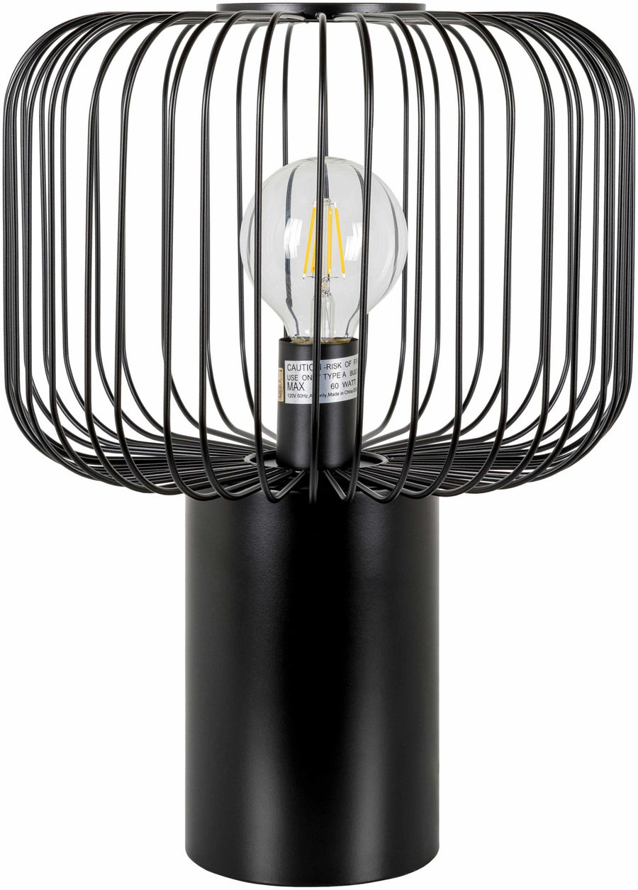 Motiong Black Iron Table Lamp – Contemporary Accent Lighting with Metal Shade - The Rug Decor