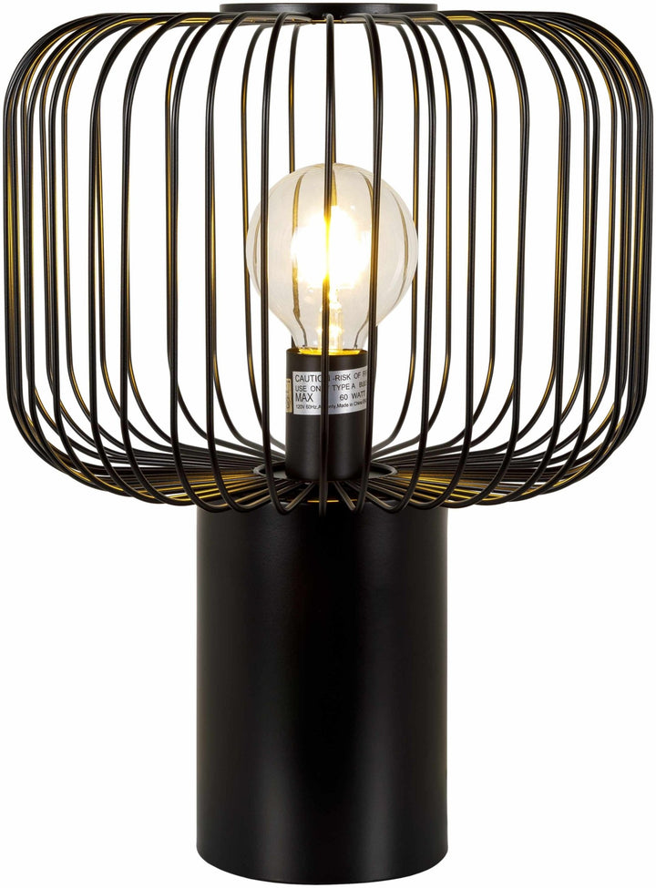 Motiong Black Iron Table Lamp – Contemporary Accent Lighting with Metal Shade - The Rug Decor