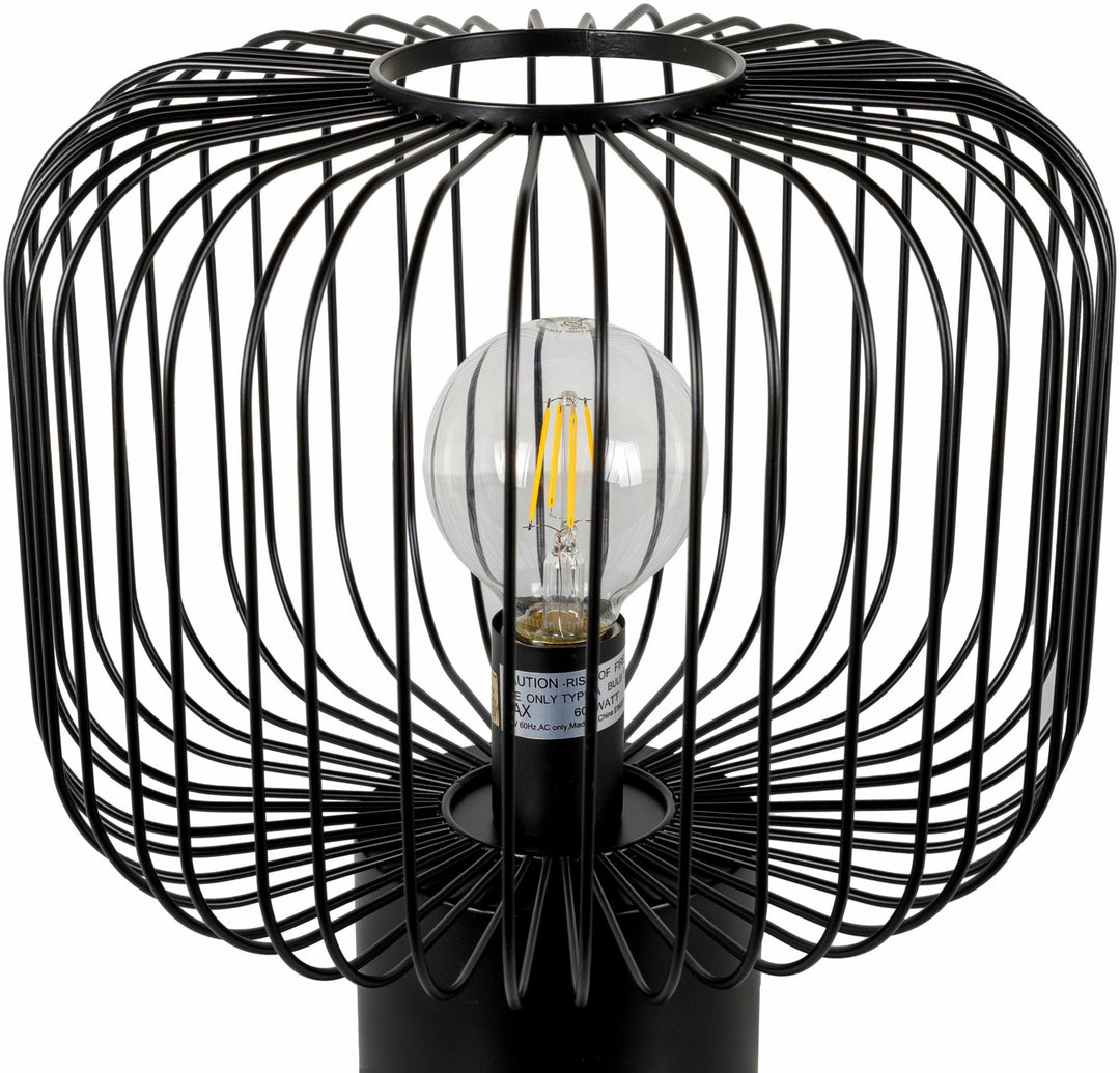 Motiong Black Iron Table Lamp – Contemporary Accent Lighting with Metal Shade - The Rug Decor