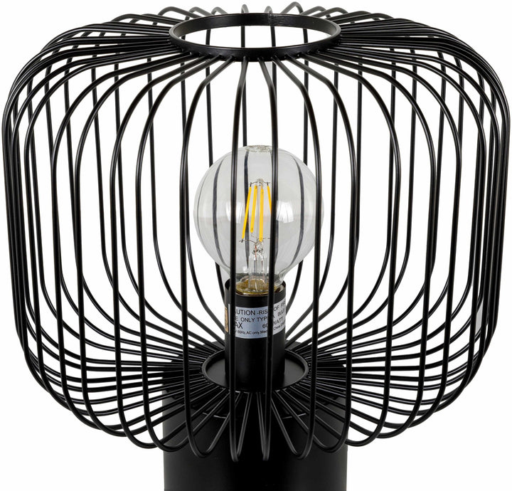 Motiong Black Iron Table Lamp – Contemporary Accent Lighting with Metal Shade - The Rug Decor