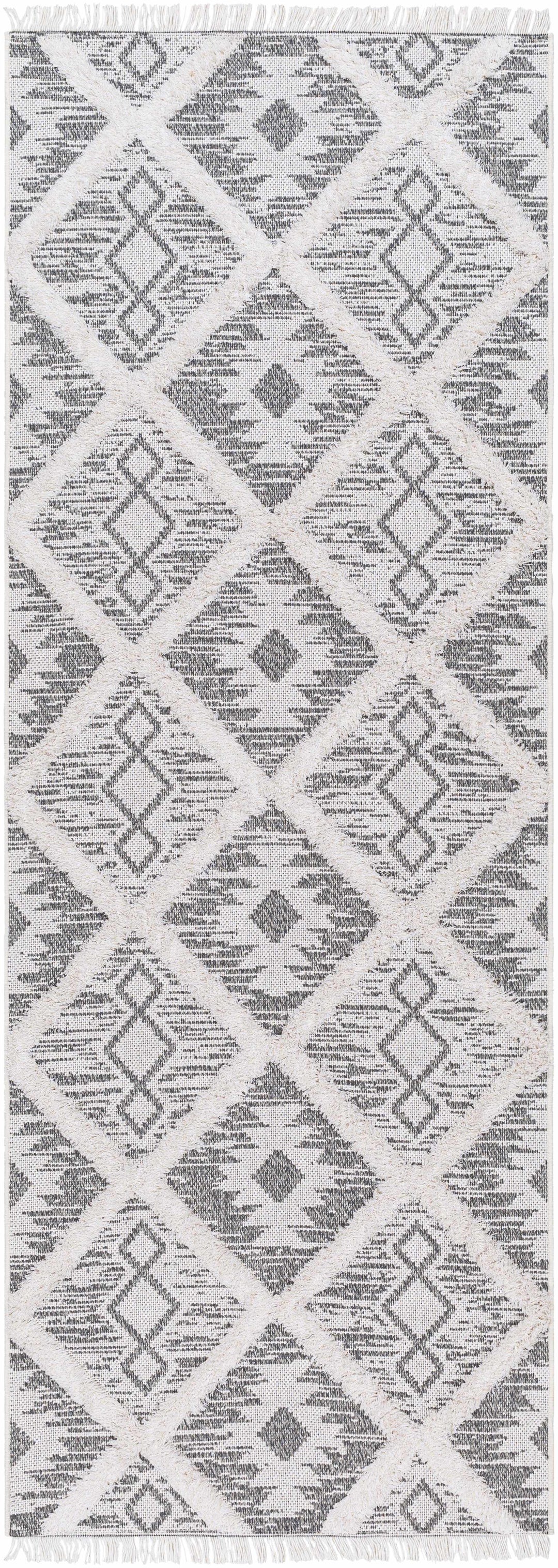 Moto Modern Geometric Design Ivory And Gray Area Rug