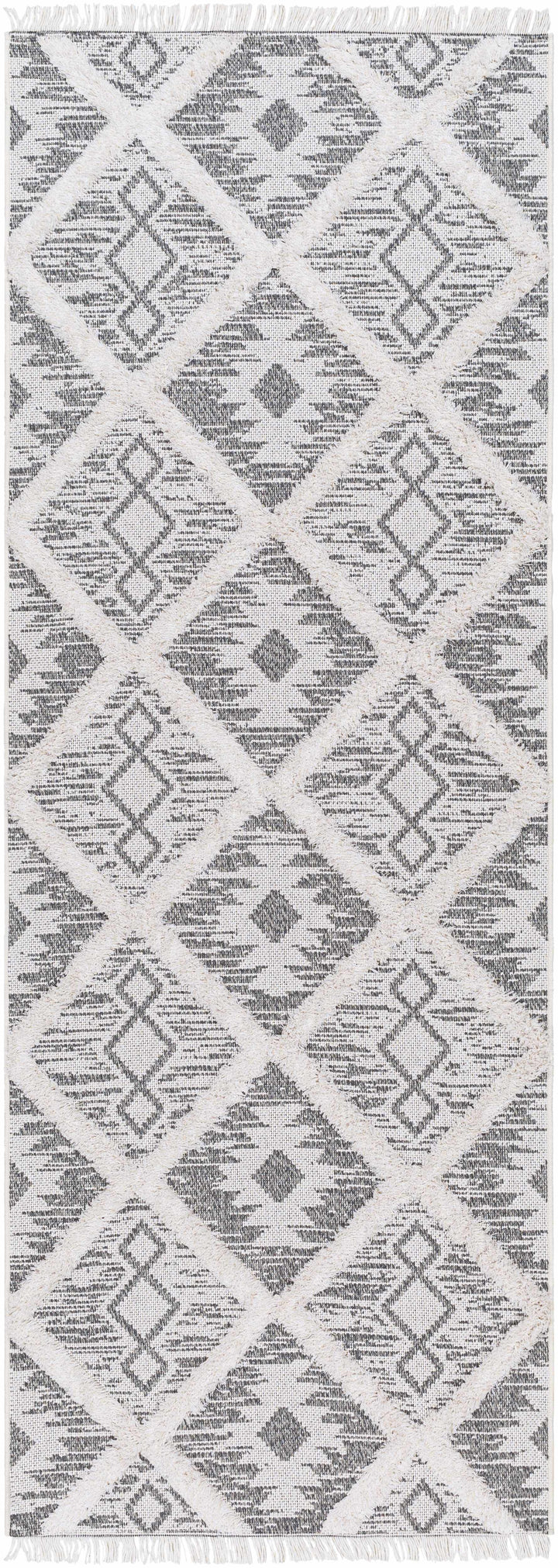 Moto Modern Geometric Design Ivory And Gray Area Rug