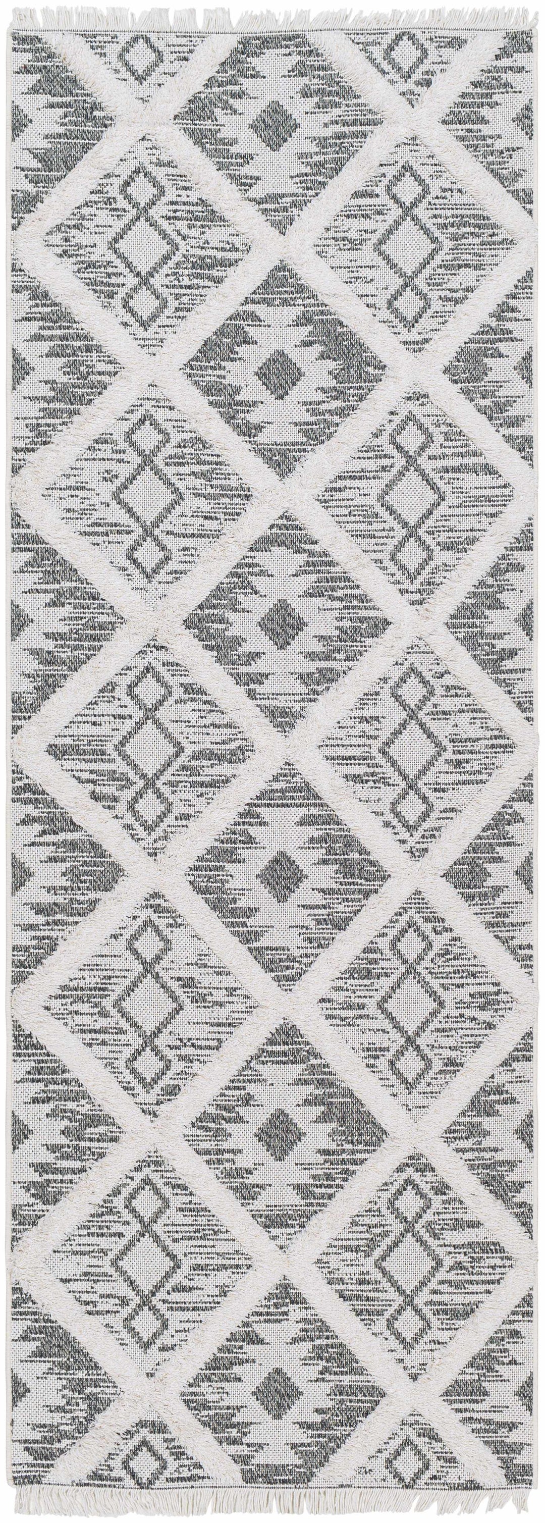 Moto Modern Geometric Design Ivory And Gray Area Rug