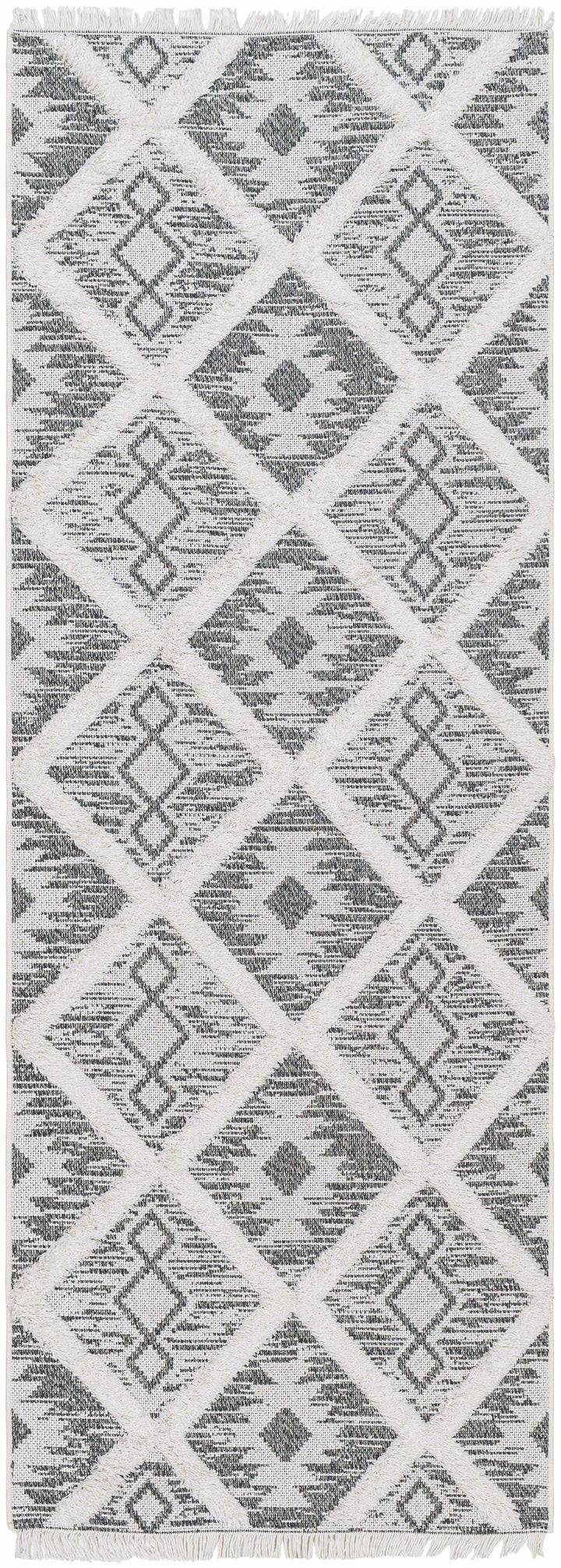 Moto Modern Geometric Design Ivory And Gray Area Rug