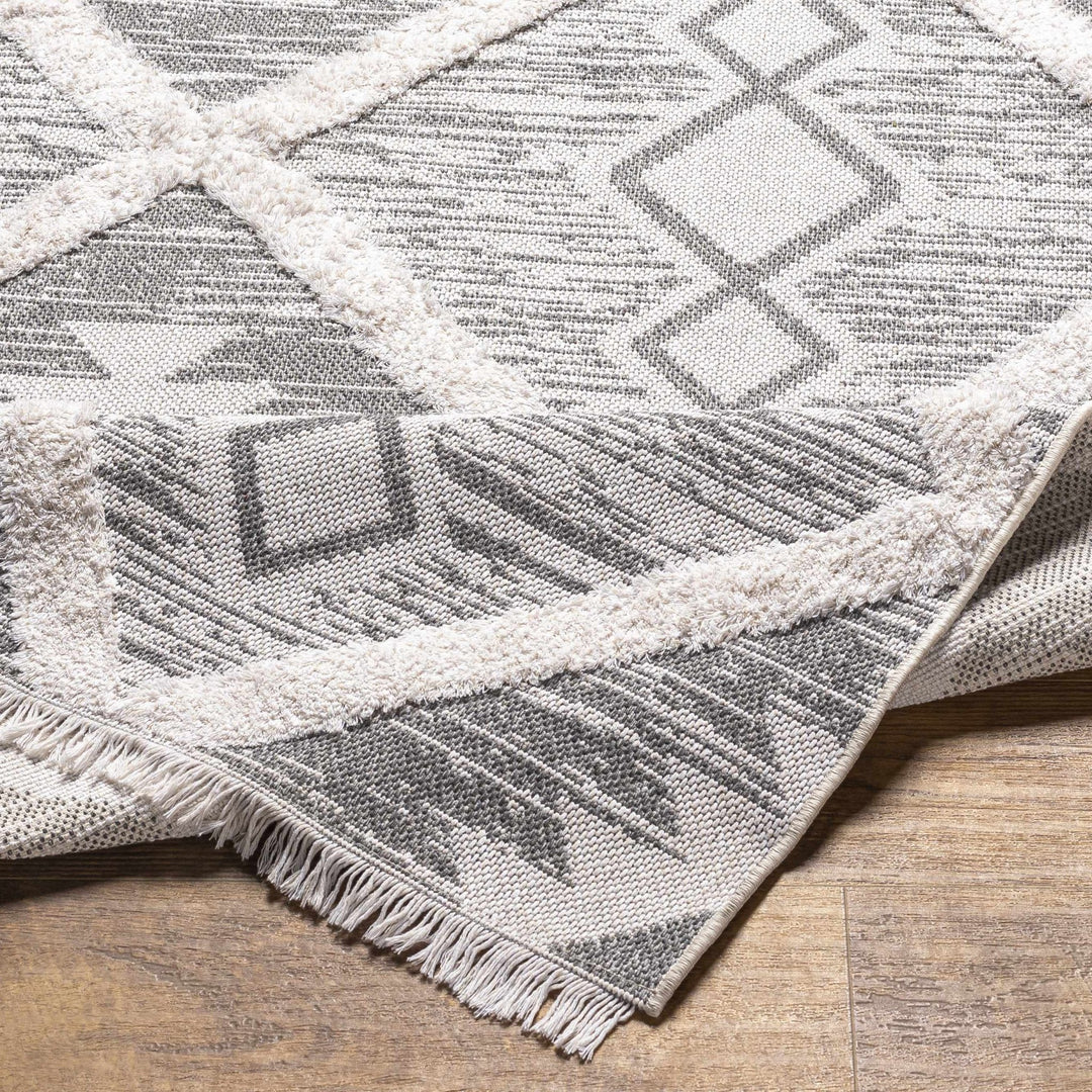 Moto Modern Geometric Design Ivory And Gray Area Rug - The Rug Decor