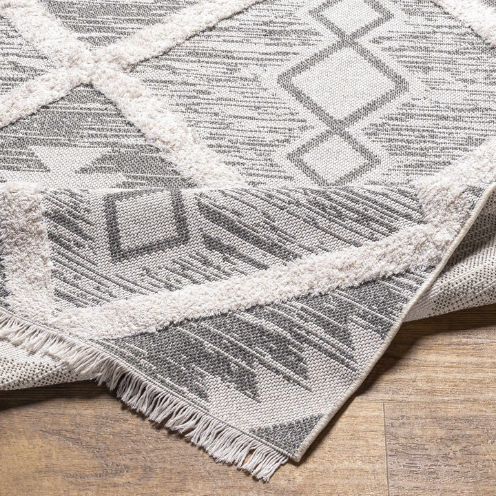 Moto Modern Geometric Design Ivory And Gray Area Rug - The Rug Decor