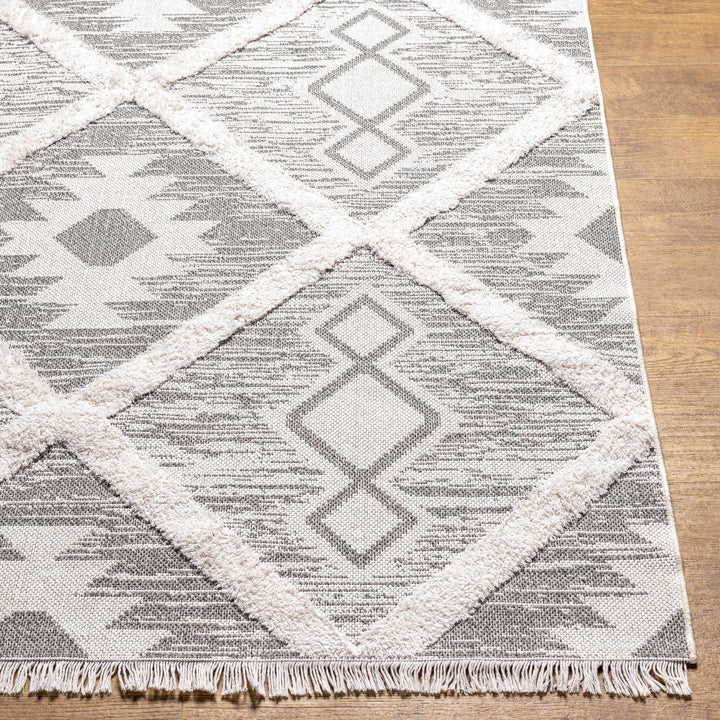 Moto Modern Geometric Design Ivory And Gray Area Rug - The Rug Decor