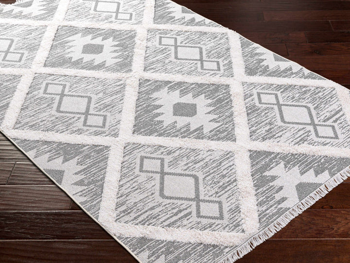 Moto Modern Geometric Design Ivory And Gray Area Rug - The Rug Decor