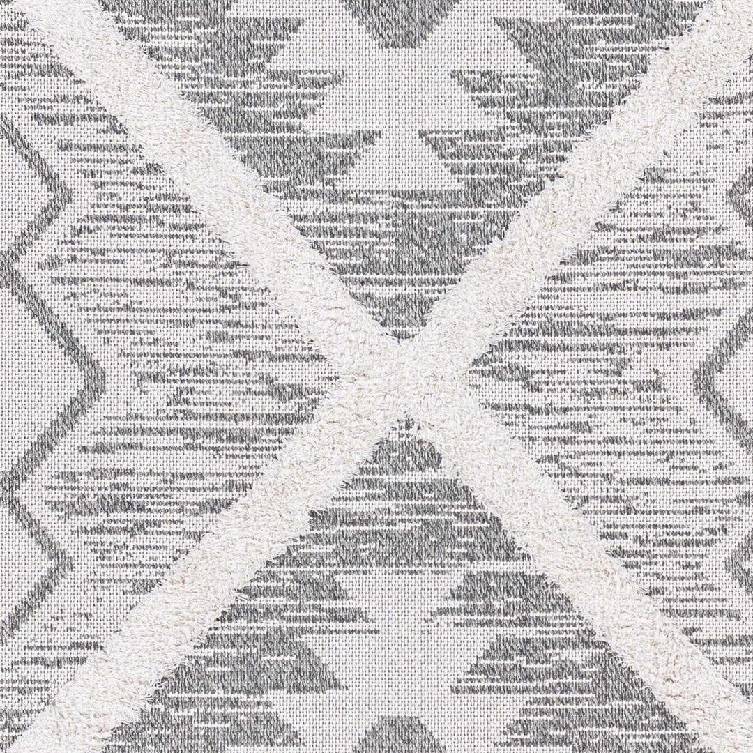 Moto Modern Geometric Design Ivory And Gray Area Rug - The Rug Decor