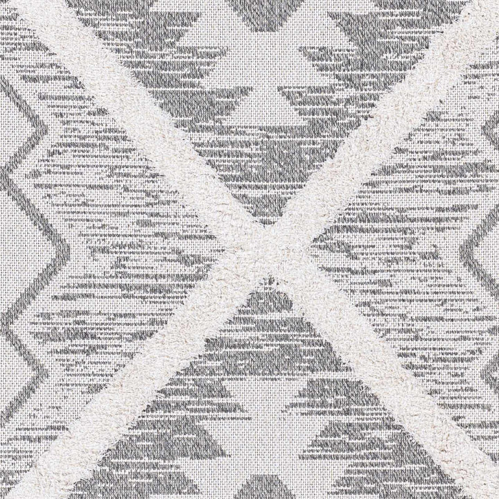 Moto Modern Geometric Design Ivory And Gray Area Rug - The Rug Decor