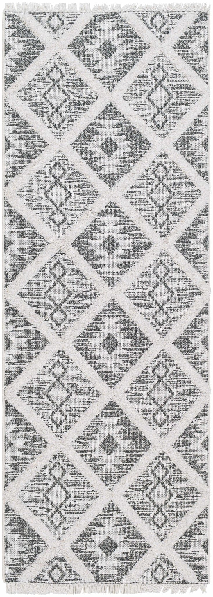 Moto Modern Geometric Design Ivory And Gray Area Rug - The Rug Decor