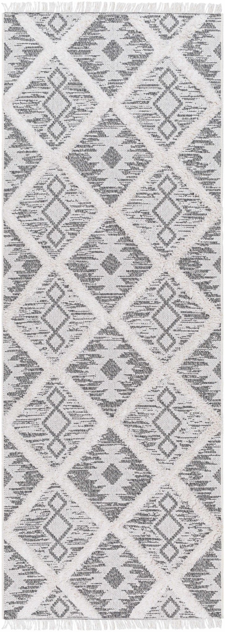 Moto Modern Geometric Design Ivory And Gray Area Rug - The Rug Decor