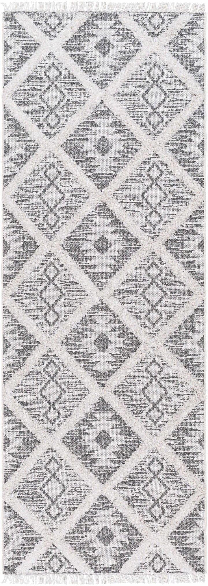 Moto Modern Geometric Design Ivory And Gray Area Rug - The Rug Decor