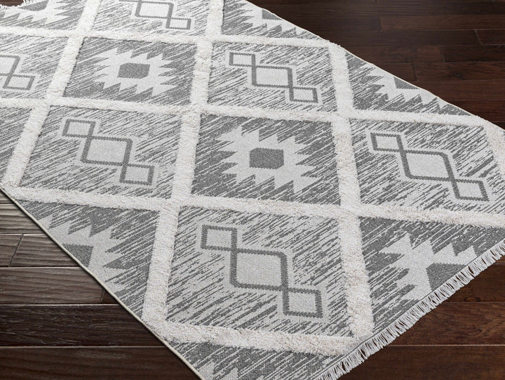 Moto Modern Geometric Design Ivory And Gray Area Rug - The Rug Decor