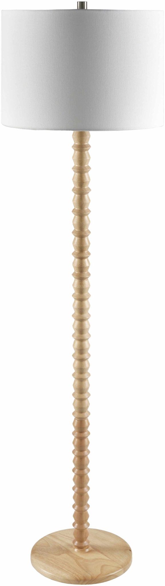 Motozintla Contemporary Beige Wood Floor Lamp - The Rug Decor