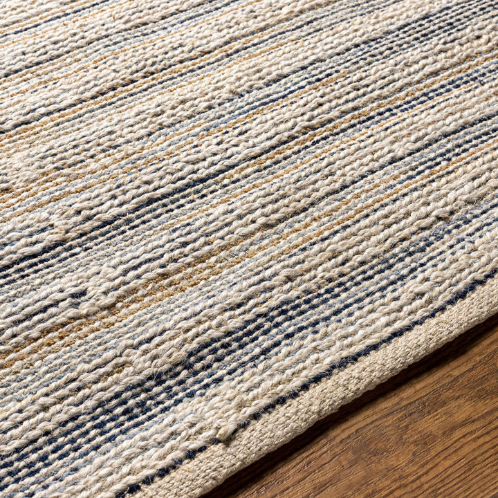 Mountmellick Modern Style Beige And Blue Hand Woven Area Rug - The Rug Decor