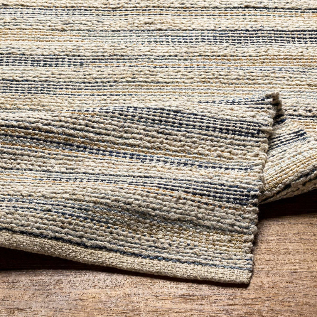 Mountmellick Modern Style Beige And Blue Hand Woven Area Rug - The Rug Decor