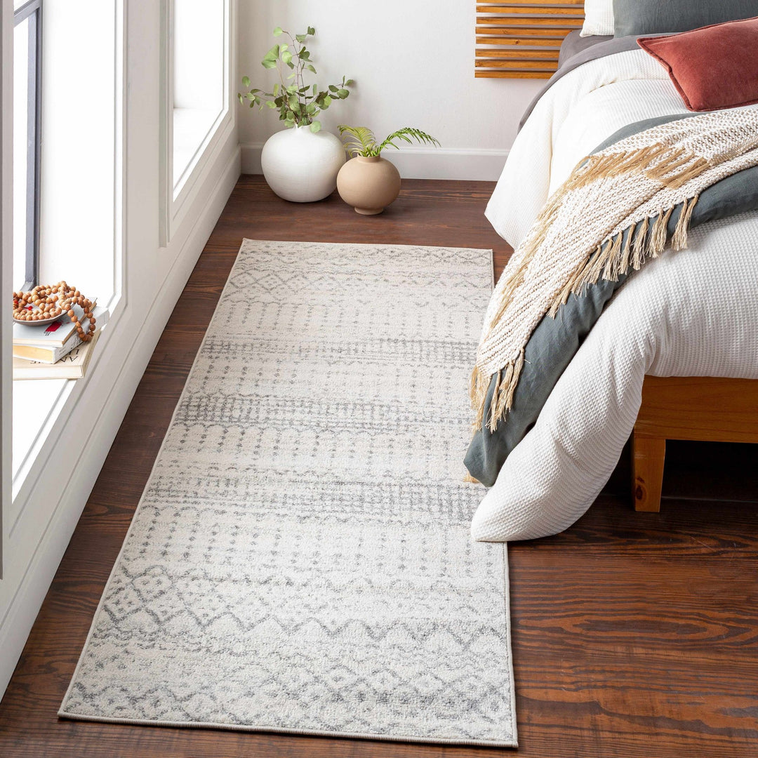 Moweaqua Modern Geometrical Design Ivory And Gray Area Rug - The Rug Decor