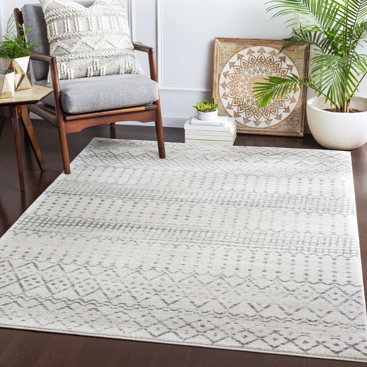 Moweaqua Modern Geometrical Design Ivory And Gray Area Rug - The Rug Decor