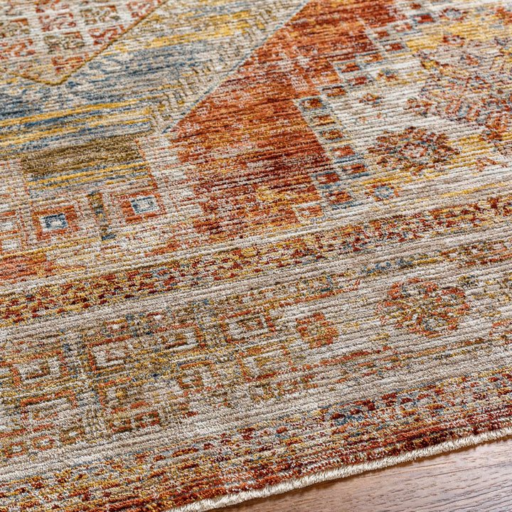 Moya Beige And Rust Traditional Medallion Design Rug - The Rug Decor