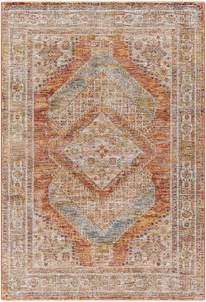 Moya Beige And Rust Traditional Medallion Design Rug - The Rug Decor