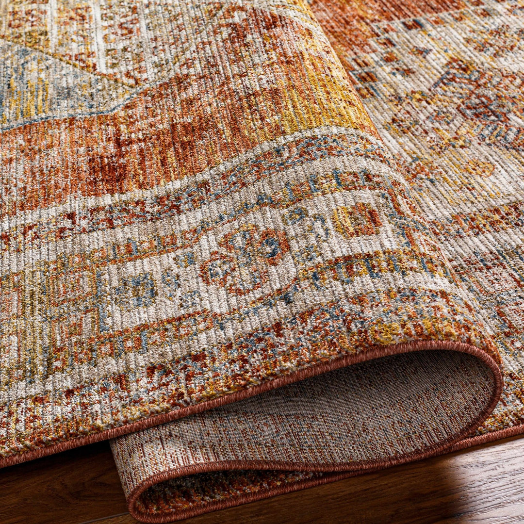 Moya Beige And Rust Traditional Medallion Design Rug - The Rug Decor
