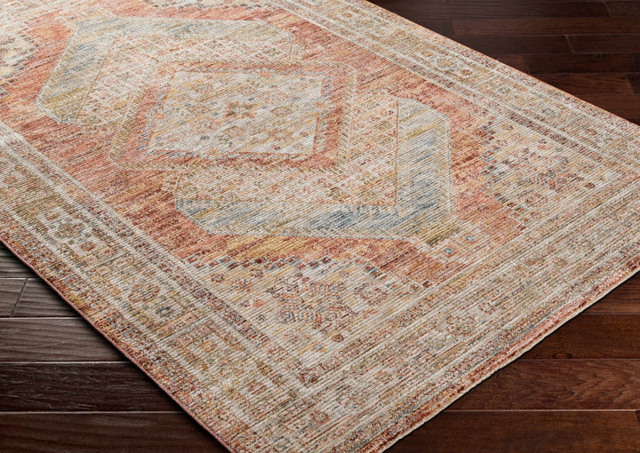 Moya Beige And Rust Traditional Medallion Design Rug - The Rug Decor