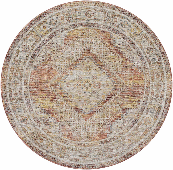 Moya Beige And Rust Traditional Medallion Design Rug - The Rug Decor