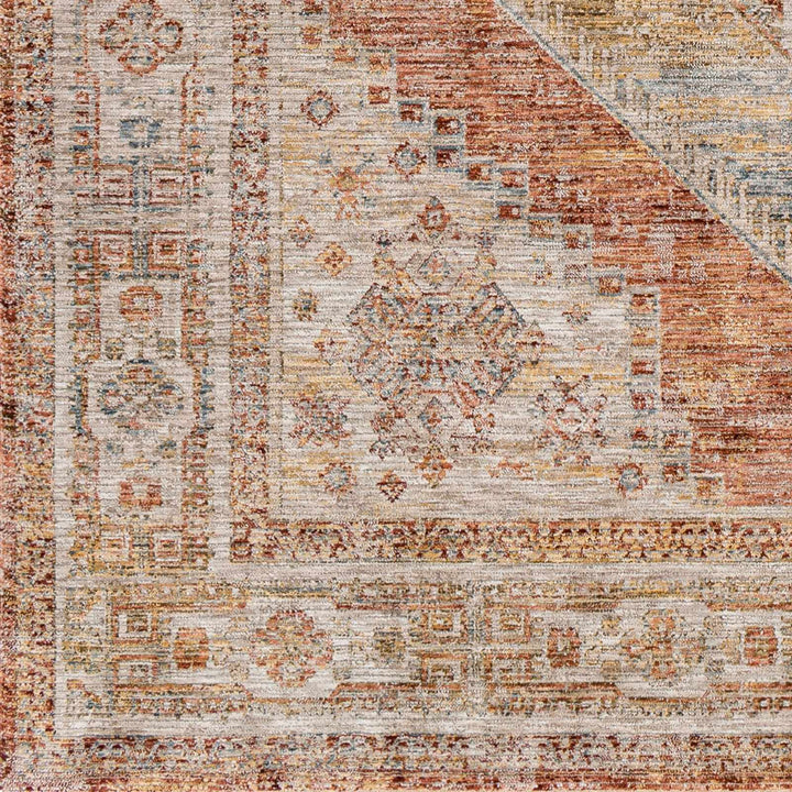 Moya Beige And Rust Traditional Medallion Design Rug - The Rug Decor