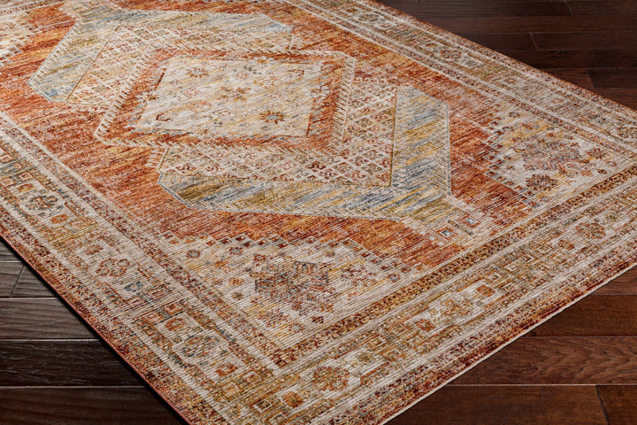 Moya Beige And Rust Traditional Medallion Design Rug - The Rug Decor
