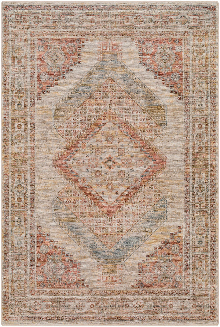 Moya Traditional Style Beige And Rust Area Rug - The Rug Decor