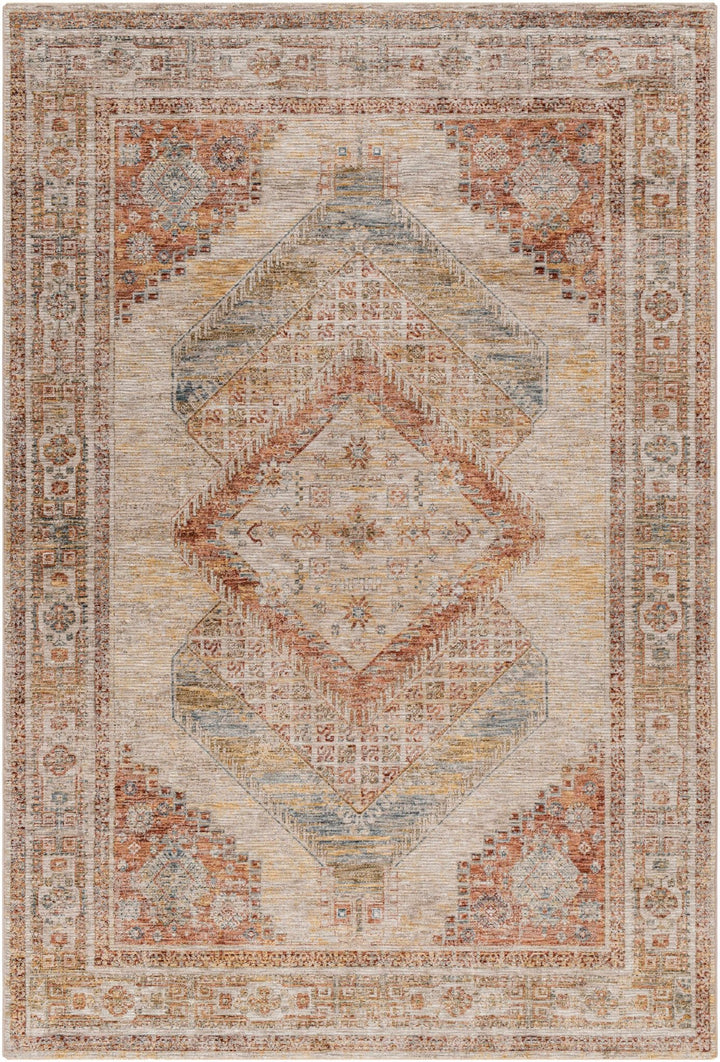 Moya Traditional Style Beige And Rust Area Rug - The Rug Decor