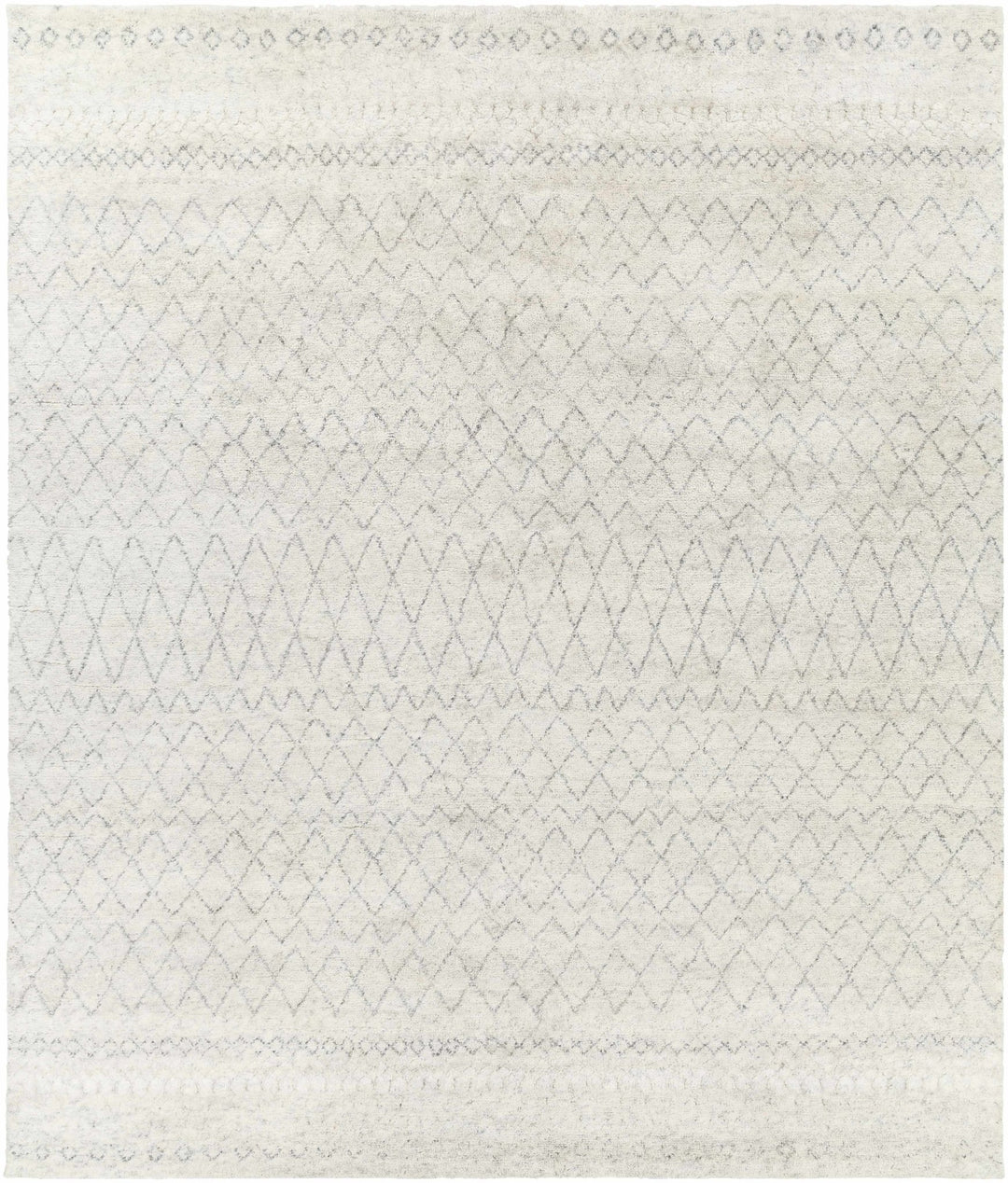 Mozon Bohemian Tribal Design Gray Hand Knotted Wool Rug - The Rug Decor